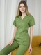 Медичний костюм жіночий оливковий з еластаном 15-03
